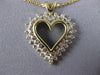 ESTATE .60CT DIAMOND 14KT YELLOW GOLD 3D OPEN HEART FLOATING LOVE PENDANT #26540