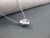 ESTATE .17CT HEART DIAMOND SOLITARE 14KT WHITE GOLD PENDANT G VS W/ CHAIN # 6984