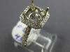 ESTATE LARGE 1.0CT DIAMOND 14K WHITE GOLD SQUARE HALO SEMI MOUNT ENGAGEMENT RING