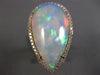 ESTATE EXTRA LARGE 8.53CT DIAMOND & AAA OPAL 14KT ROSE GOLD TEAR DROP HALO RING