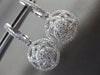 ESTATE LARGE .7CT DIAMOND 14K WHITE GOLD CIRCULAR FLOWER HUGGIE HANGING EARRINGS