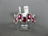 ESTATE WIDE .90CT DIAMOND & AAA RUBY 18K WHITE GOLD WAVE ETOILE ANNIVERSARY RING