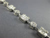 ESTATE 3.80CT ROUND & BAGUETTE DIAMOND 18KT WHITE GOLD 3D SQUARE TENNIS BRACELET