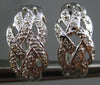 ESTATE WIDE .10CT DIAMOND 14KT WHITE GOLD 3D WOVEN CRISS CROSS CLIP ON EARRINGS