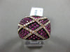 ESTATE LARGE .79CT DIAMOND & PINK SAPPHIRE 18K ROSE GOLD 3D CRISS CROSS FUN RING