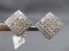 ESTATE LARGE 2.16CT DIAMOND 14KT WHITE GOLD 3D INVISIBLE CLIP ON EARRING #15771