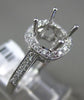 ESTATE .27CT ROUND DIAMOND 14K WHITE GOLD SQUARE HALO SEMI MOUNT ENGAGEMENT RING