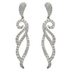 ESTATE LARGE 1.19CT DIAMOND 18KT WHITE GOLD 3D CLASSIC LEAF HANGING EARRINGS