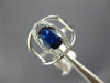 ESTATE LARGE 1.53CT DIAMOND & AAA SAPPHIRE 14KT WHITE GOLD OVAL ENGAGEMENT RING