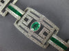ESTATE EXTRA LARGE 14.61CT DIAMOND & AAA EMERALD 18KT WHITE GOLD TENNIS BRACELET