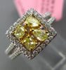 .88CT WHITE & FANCY YELLOW DIAMOND 18KT WHITE GOLD SQUARE FRIENSHIP PROMISE RING