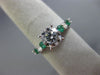 ESTATE 1.71CT DIAMOND & AAA EMERALD 14K WHITE GOLD SEMI ETERNITY ENGAGEMENT RING