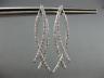 ESTATE LARGE 1.34CT DIAMOND 14K WHITE GOLD FLEXIBLE ELONGATED HANGING EARRINGS