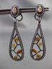 ANTIQUE 2.55CT FANCY DIAMOND 18K MULTI COLOR GOLD ETOILE HANGING DROP EARRINGS