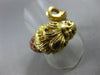 ANTIQUE LARGE 14KT YELLOW GOLD 3D HANDCRAFTED RED ENAMEL SNAKE LION FUN RING