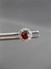 ESTATE .68CT DIAMOND & AAA EXTRA FACETED GARNET 14K WHITE GOLD HALO EARRINGS 6MM