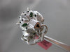 ESTATE MASSIVE 2.58CT DIAMOND & EMERALD 18KT WHITE GOLD 3D FIERCE TIGER FUN RING