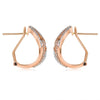 ESTATE WIDE .84CT DIAMOND 14KT ROSE GOLD 3D MULTI LEAF CLIP ON HANGING EARRINGS