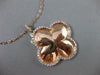 ESTATE LARGE .90CT DIAMOND 18KT ROSE GOLD 3D 4 CLOVER HALO LOVE FLOATING PENDANT