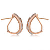 WIDE .78CT DIAMOND 14KT ROSE GOLD 3D OPEN FILIGREE CLIP ON HANGING EARRINGS