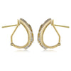 WIDE .78CT DIAMOND 14KT YELLOW GOLD 3D OPEN FILIGREE CLIP ON HANGING EARRINGS