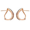 WIDE .87CT DIAMOND 14K WHITE & ROSE GOLD FILIGREE SWIRL CLIP ON HANGING EARRINGS