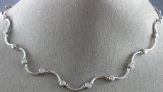 ANTIQUE .88CT DIAMOND 14KT WHITE GOLD BEZEL BY THE YARD STATION NECKLACE #15033