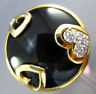 ESTATE LARGE .10CT DIAMOND & AAA ONYX 14KT YELLOW GOLD MULTI HEART CIRCULAR RING