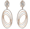 LARGE 1.91CT DIAMOND 14KT ROSE GOLD 3D MULTI OVAL CLIP ON FUN HANGING EARRINGS
