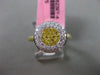 ESTATE WIDE .58CT WHITE & YELLOW DIAMOND 18KT TWO TONE GOLD CIRCULAR HEART RING