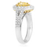 ESTATE 1.30CT WHITE & FANCY YELLOW DIAMOND 18KT GOLD PEAR SHAPED ENGAGEMENT RING
