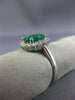ESTATE 2.16CT DIAMOND & AAA COLOMBIAN EMERALD 18K WHITE GOLD 3D ENGAGEMENT RING