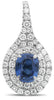 2.51CT DIAMOND & AAA SAPPHIRE 18KT WHITE GOLD OVAL 3D LEVERBACK HANGING EARRINGS
