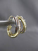 ESTATE LARGE 1.10CT DIAMOND 14KT TWO TONE GOLD 3D X LOVE CLIP ON EARRINGS #24329