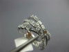 .68CT DIAMOND 14KT WHITE GOLD 3D ROUND & BAGUETTE MULTI ROW CRISS CROSS FUN RING