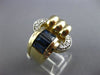 ESTATE LARGE 1.17CT DIAMOND & AAA SAPPHIRE 14K TWO TONE GOLD LOVE KNOT BELT RING