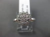 ESTATE .06CT DIAMOND 14K WHITE GOLD 3D CLUSTER FILIGREE MILGRAIN FLOWER FUN RING