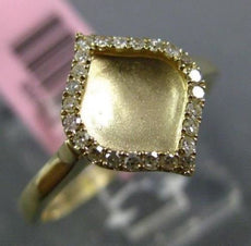 ESTATE .15CT DIAMOND 14KT YELLOW GOLD 3D CLASSIC LEAF MATTE & SHINY RING 11mm