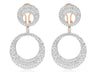 LARGE 7.08CT DIAMOND 14KT ROSE GOLD MULTI ROW CIRCULAR PAVE FUN HANGING EARRINGS