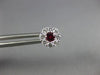 ESTATE .63CT DIAMOND & AAA RUBY 18KT WHITE GOLD 3D CLUSTER FLOWER STUD EARRINGS