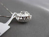 ESTATE .59CT DIAMOND 18KT WHITE GOLD CLASSIC PUFF HEART FLOATING PENDANT & CHAIN