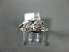 ESTATE .25CT DIAMOND 14KT WHITE GOLD DOUBLE FLOWER CLUSTER CRISS CROSS LOVE RING