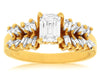 ESTATE 1.28CT EMERALD & BAGUETTE DIAMOND 14K YELLOW GOLD CLASSIC ENGAGEMENT RING