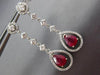 ESTATE 4.30CT DIAMOND & AAA RUBY 14KT WHITE GOLD 3D CHANDELIER EARRINGS #24574