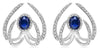 1.48CT DIAMOND & AAA SAPPHIRE 14KT WHITE GOLD 3D HEART SHAPE FUN STUD EARRINGS
