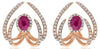 ESTATE 1.34CT DIAMOND & AAA RUBY 14KT ROSE GOLD 3D HEART SHAPE FUN STUD EARRINGS