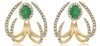 1.10CT DIAMOND & AAA EMERALD 14KT YELLOW GOLD 3D HEART SHAPE FUN STUD EARRINGS