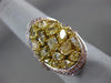 LARGE 4.1CT PINK & FANCY YELLOW DIAMOND 18K TRI COLOR GOLD 3D OVAL INFINITY RING