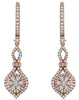 ESTATE 1.25CT DIAMOND 14KT ROSE GOLD 3D CLUSTER FLOWER INFINITY HANGING EARRINGS