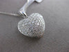 ESTATE .59CT DIAMOND 18KT WHITE GOLD CLASSIC PUFF HEART FLOATING PENDANT & CHAIN